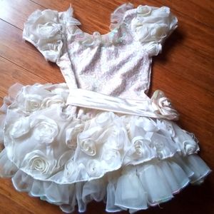 Weissman dance costume with rosettes. Off white. EUC.